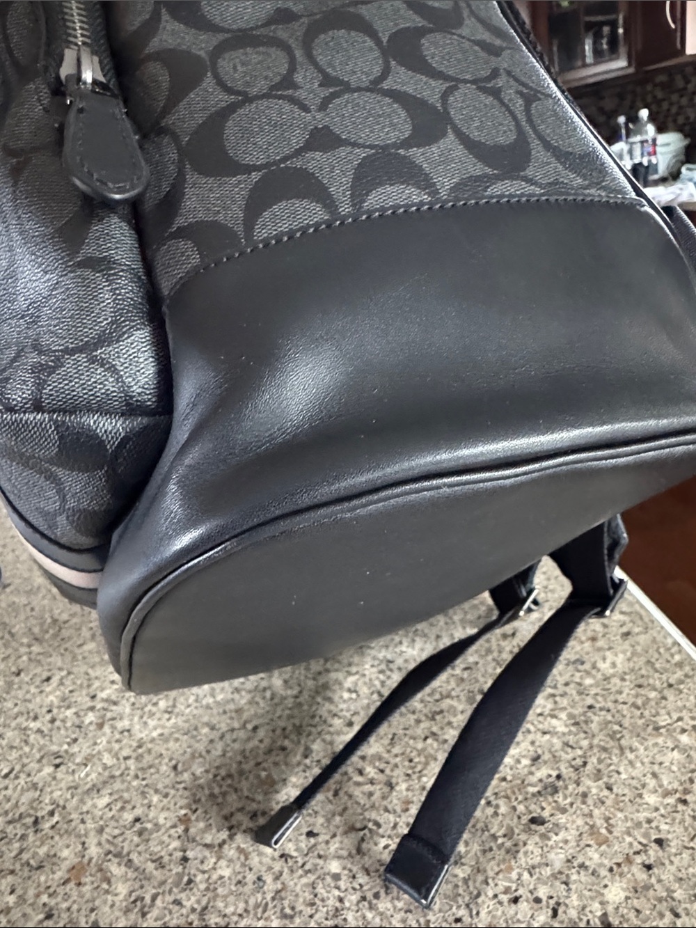 😎Coach Men's Signature Canvas Backpack in Gray !! EUC good condition 😎 - Picture 7 of 13